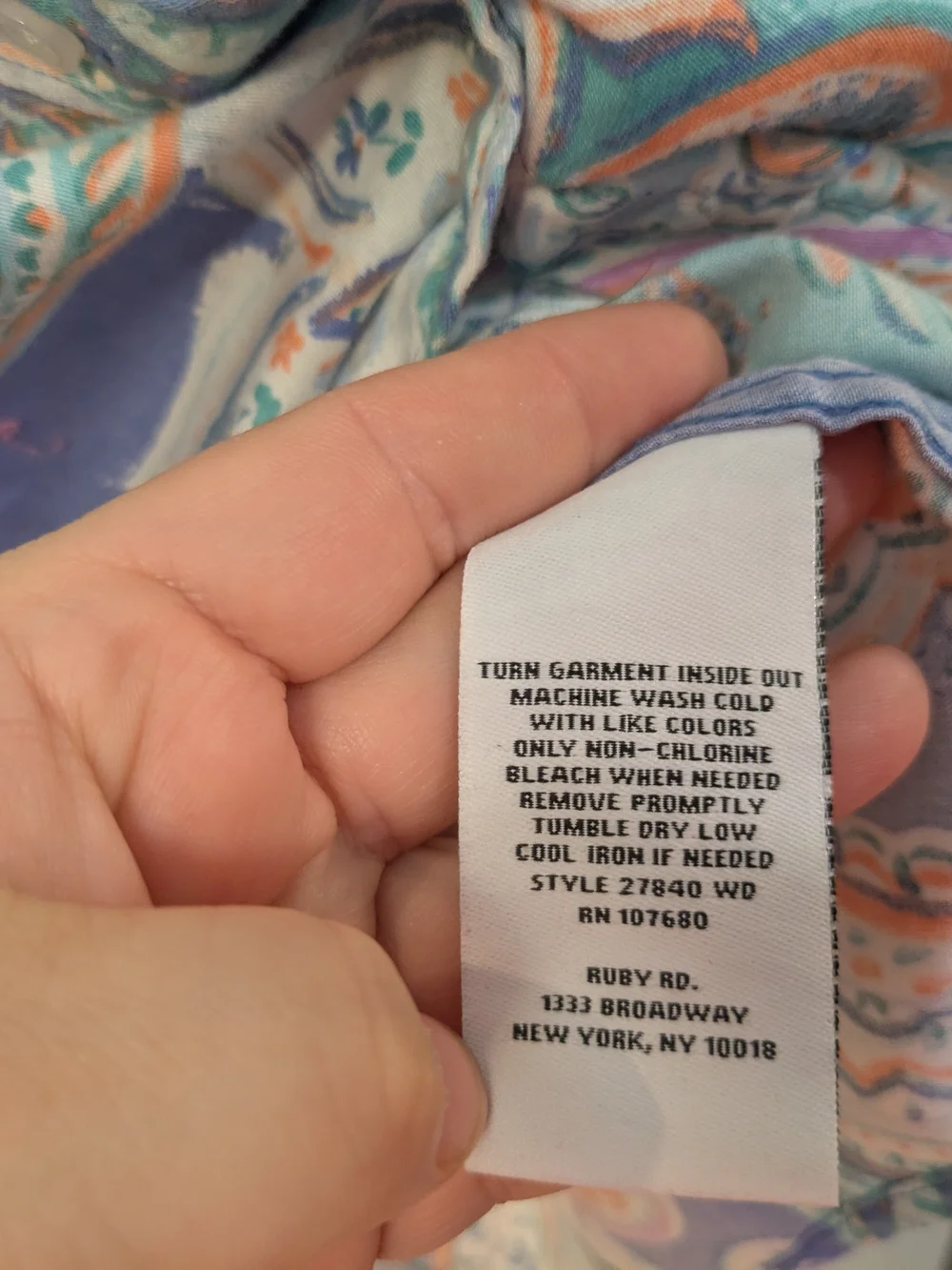 Ruby Rd. Paisley, Periwinkle, Button-Up Shirt - Picture 6 of 10